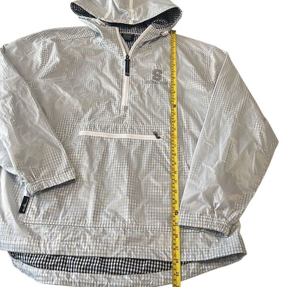 Charles River Syracuse University Navy and White Checkered Rain Jacket Sz Large - Picture 10 of 10